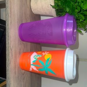 Bundle 2 pack purple and beach vibes hot cups